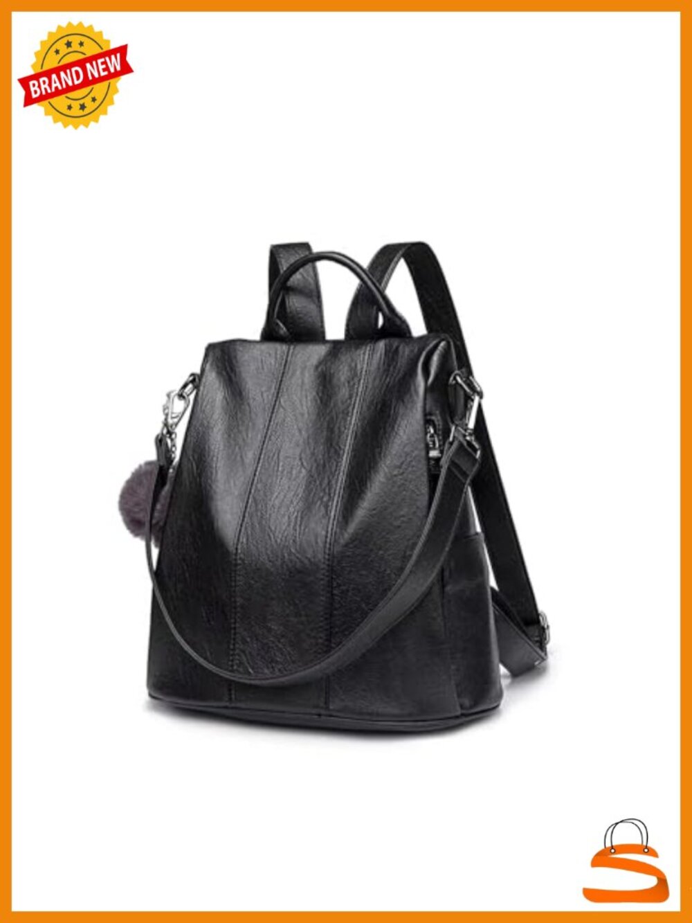 Anti-Theft PU Backpack Purse Convertible Rucksack Travel